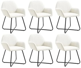 vidaXL Scaune de sufragerie, 6 buc., crem, material textil