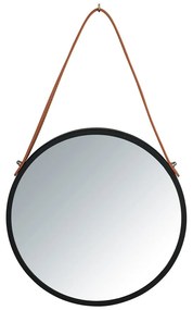 Oglindă suspendată Wenko Borrone, ø 30 cm, negru