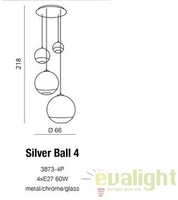Lustra design modern Silver Ball 4