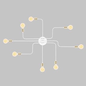 Lustră aplicată TRUVA, 8x E27, 40W, 230V, alb/auriu