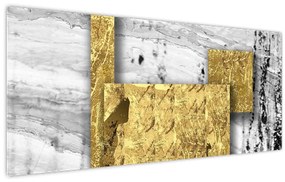 Tablou - Pătrate de aur N⁰1 (120x50 cm)