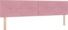 vidaXL Tăblie LED cu benzi LED Manual Roz 200 cm Catifea