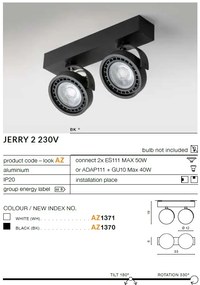 Spot aplicat directionabil JERRY 2 alb ZZ AZ1371