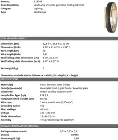 Aplica de perete design LUX Vincente 114543 HZ