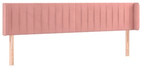 3119077 vidaXL Tăblie de pat cu aripioare roz 203x16x78/88 cm catifea