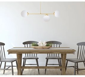 Lustră pe tijă FIRA 3xE27/60W/230V auriu