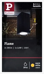 Aplică de exterior Paulmann 94328 2xLED/2,8W IP44 FLAME 230V antracit