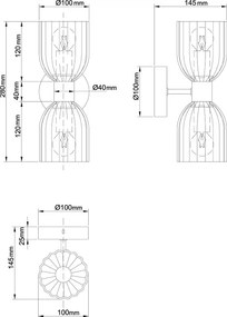 Aplică de perete PIEGA 2xE14/10W/230V alamă/bej fumuriu