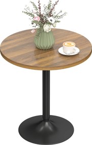 HOMCOM Masă de bar rotundă 60 cm, masă înaltă de bucătărie cu piciorușe antiderapante, pentru bucătărie, living, nuc | Aosom Romania