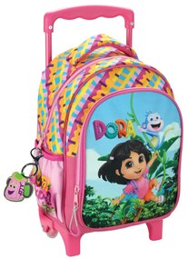 Dóra, a felfedező Jungle rucsac de grădiniță cu roți, geantă 30 cm