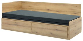 Canapea extensibilă Menetas (Stejar nisipiu + Gri închis) (cu somieră și saltea) (cu sp. depozitare). 1098585