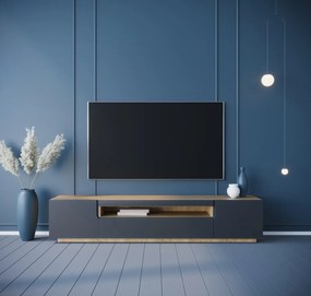 MEBLINE Comodă TV DONE 200 Stejar Artisan / Negru