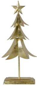 Brad de Craciun Mic din metal auriu