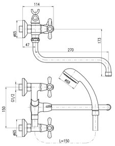 RAV Slezák MK153.5/1 - Set pentru cadă cu baterie MORAVA, crom lucios