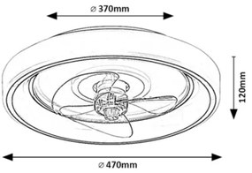 Ventilator LED dimabil de tavan Rabalux 71009 HORACIO LED/67W/230V + telecomandă