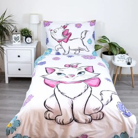 Lenjerie de pat pentru copii albă din bumbac pentru pat de o persoană 140x200 cm Marie Cat "Floral" – Jerry Fabrics