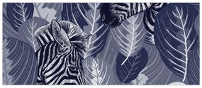 Tablou - Zebre albastre (120x50 cm)