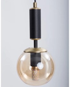 Lustră galben-negru cu abajur din sticlă ø 15 cm Hector – Squid Lighting