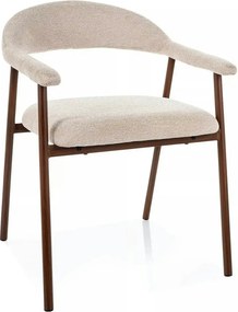 Scaun LAGOS D, bej/nuc, stofă/metal, 57x47x76 cm