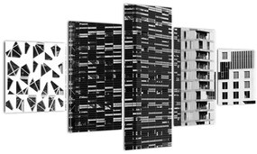 Tablou cu arhitectura alb  neagră (125x70 cm), în 40 de alte dimensiuni noi