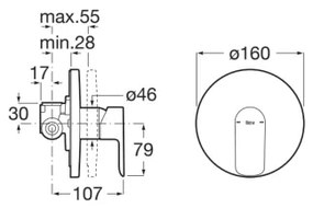 Roca A5A226EC00 - Baterie de duș încastrată CALA, crom lucios