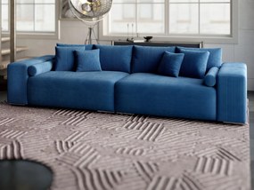 Canapea extensibilă dumonde cu ladă de depozitare si sezut confortabil din spuma high-density, Marbela Zoom Blue XXL 295x100 cm