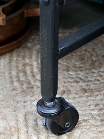 Carucior pliabil din metal, negru antichizat, H83.5/L84/W46 cm