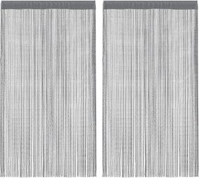 vidaXL Perdele cu șnur, 2 buc., antracit, 100x250 cm