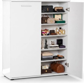 Pantofar Adore Elegance, 2 usi, 5 rafturi, capacitate 24 perechi incaltaminte, Alb - Natur, 91x108x35 cm
