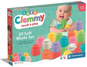 Colorat Clemmy set de cuburi de construcție moi 20 buc Clementoni