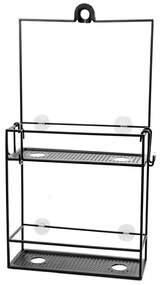 Raft pentru baie negru suspendat din oțel Cubiko – Umbra