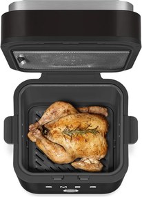Friteuza cu aer cald Smeg Collezione AFC01BLMAU, 1450 W, 7,3 l, 40-200°C, 7 programe, Мod dublu, Цomandă tactilа, Timer, LED, negru