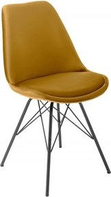 Set 4 scaune moderne Scandinavia catifea galben mustar