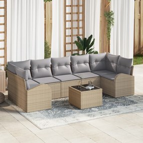 vidaXL Set de canapele pentru grădină 8 pcs Bej 55 x 55 x 37 cm