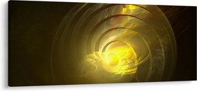 Tabloul cu spirala abstractă în galben (120x50 cm)