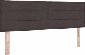 vidaXL Tăblie LED cu benzi LED Manual Maro închis 144 cm țesătură