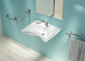 Bara de sustinere, cu suport prosop, 2 in 1, otel, montare pe perete Deante Vital Otel