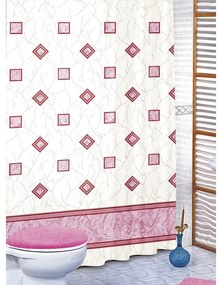 Perdea de duș Pătrate roz, 180 x 200 cm