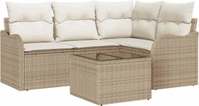 vidaXL Set de canapele pentru grădină 5 pcs Maro poliratan