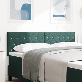 vidaXL Tăblie LED cu lumini cu bandă LED Verde închis 144 cm Catifea