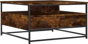 vidaXL Măsuță de cafea, stejar fumuriu, 80x80x45 cm, lemn prelucrat