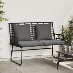 vidaXL Bancă de grădină cu pernă Negru, Antracit 113 x 69 x 83 cm