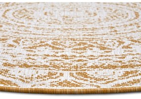 Covor de exterior galben ocru-alb rotund ø 140 cm Siruma – NORTHRUGS