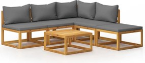 vidaXL Set mobilier grădină cu perne, 6 piese, lemn masiv acacia