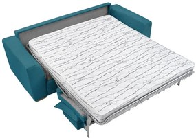 Canapea albastră extensibilă cu tapițerie din catifea reiată 225 cm Augustin – Bobochic Paris