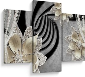 Tablou - 3D Flori aurii (90x60 cm)
