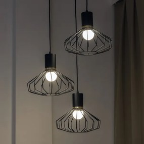 Pendul pe cablu SOLANO 3xE27/15W/230V negru/auriu