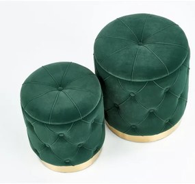 SET 2x taburet POLLY d. 40/44 cm verde/auriu