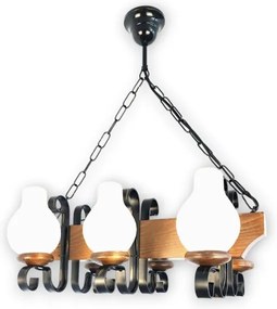 Lustră pe lanț Brilagi QUEEN 6xE14/40W/230V fag/nuc