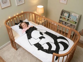 Lenjerie de pat din bumbac pentru patut RACCOON negru-alb Dimensiune lenjerie de pat: 40 x 60 cm | 100 x 135 cm